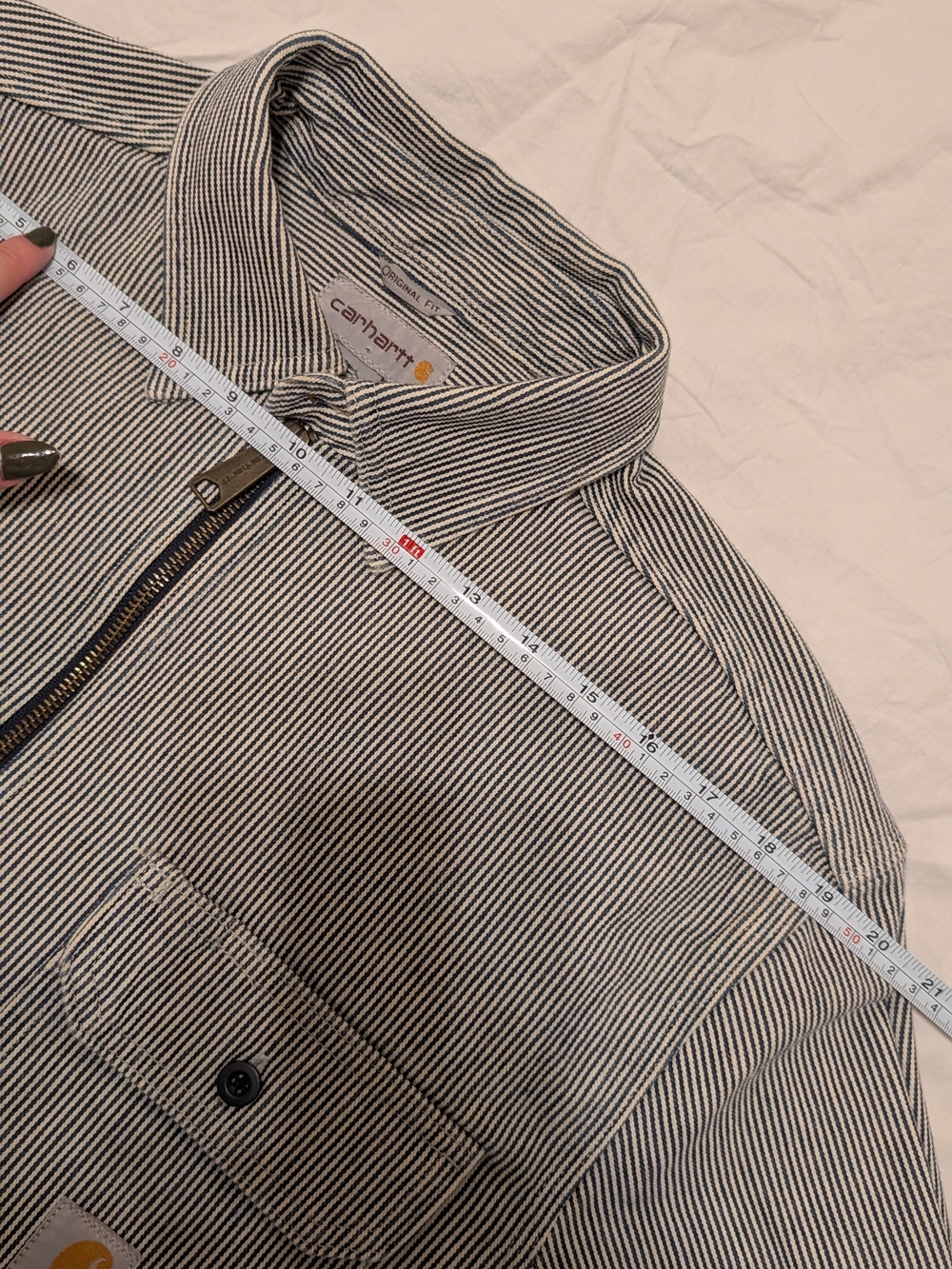 Carhartt Striped Half-Zip Work Pullover - Black & White - Picture 3 of 5